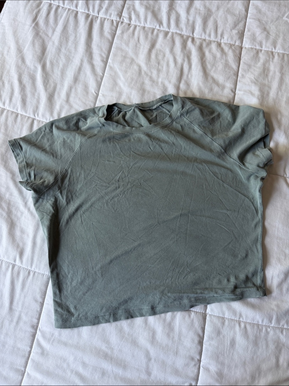 SKIMS Cropped Tee - teal/blueish grey